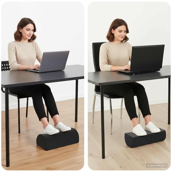 vidaXL Fu&szlig;st&uuml;tzenkissen Uni Schwarz 42 x 18 x 13 cm