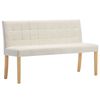 vidaXL Bank 140 cm Creme Samt