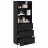 vidaXL Highboard 2 pcs Schwarz Eichen-Optik Holzwerkstoff