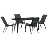 vidaXL Garten Essgruppe 5 stk. Schwarz Pulverbeschichteter Stahl