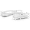 vidaXL 11-tlg. Garten-Lounge-Set Weiß Massivholz Kiefer