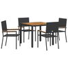 vidaXL Garten Essgruppe 5 pcs Schwarz und Braun Poly-Rattan