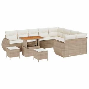 vidaXL Gartensofa-set 12 pcs Beige Poly-Rattan