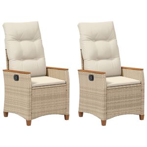 vidaXL Verstellbarer Gartenstuhl Beige und Creme 64 x 57,5 x 112 cm