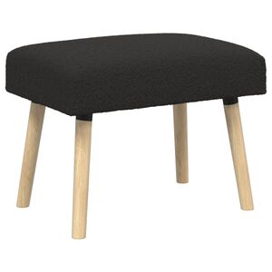 vidaXL Bank Uni Schwarz 60 x 40 x 45 cm Boucl&eacute;