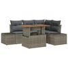 vidaXL Garten-Sofa-Set mit Speicher 5 pcs Grau Poly Rattan