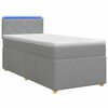 vidaXL Boxspringbett mit Matratze und LED Hellgrau 90 x 190 cm Stoff