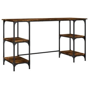 vidaXL Schreibtisch R&auml;uchereiche 140x50x75 cm Metall Holzwerkstoff