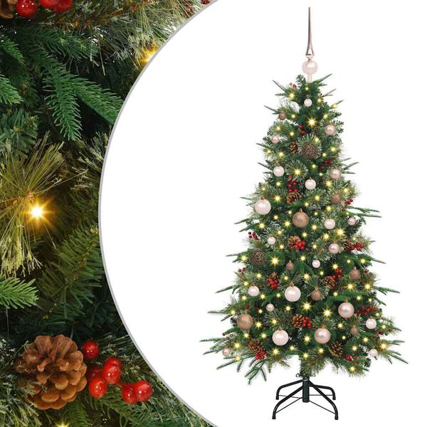 vidaXL K&uuml;nstlicher klappbarer Weihnachtsbaum Gr&uuml;n 150 cm PE und PVC
