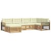 vidaXL Outdoor-Sofagarnitur mit Kissen 6 pcs Wei&szlig; und Creme Polyester