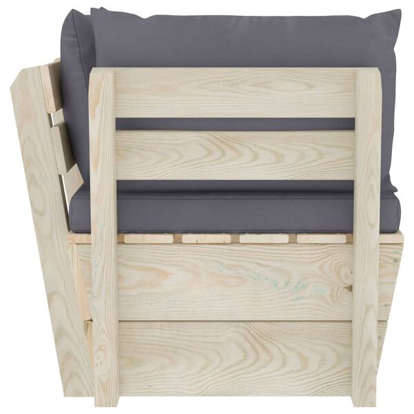 vidaXL Garten-Paletten-Ecksofa mit Kissen Imprägniertes Fichtenholz