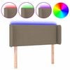 vidaXL LED Kopfteil Taupe 93x16x78/88 cm Stoff