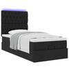vidaXL Ottoman-Bett mit Matratze & LEDs Schwarz 90x200 cm Stoff