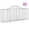 vidaXL Gabionen mit Hochbogen 7 Stk. 200x50x80/100 cm Verzinktes Eisen