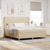 vidaXL Boxspringbett mit Matratze Dunkelgrau 90x190 cm Creme Stoff