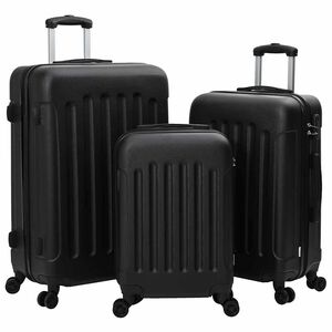 vidaXL Koffer mit Schloss 3 pcs Schwarz 50 x 31 x 78 cm ABS Kunststoff