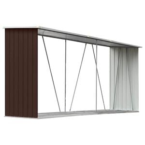 vidaXL Brennholzlager Verzinkter Stahl 330x84x152 cm Braun