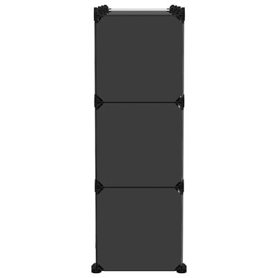 vidaXL Regalsystem mit 9 Würfeln und Türen Schwarz PP