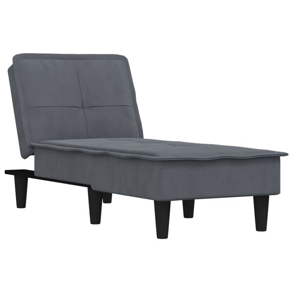 vidaXL Chaiselongue Dunkelgrau Samt