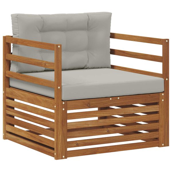 vidaXL Outdoor-Sofagarnitur Massives Akazienholz und Polyester Natur