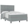 vidaXL Boxspringbett mit Kopfteil Hellgrau 140 x 190 cm Stoff