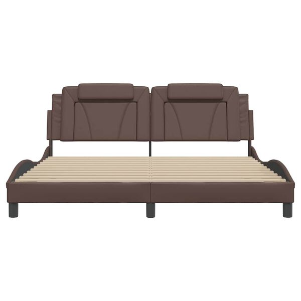 vidaXL Bettgestell "Viana" ohne Matratze Braun 180x200 cm Kunstleder