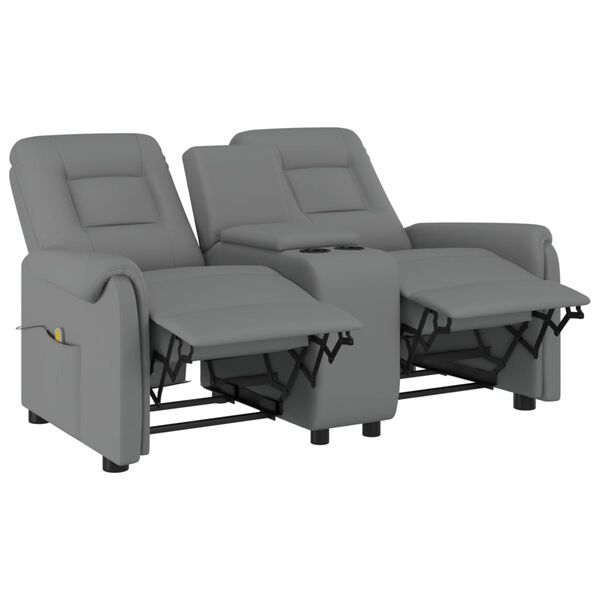 vidaXL 2-Sitzer Massagesessel mit Getränkehalter Grau