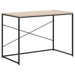 vidaXL Computertisch Schwarz und Eiche-Optik 110x60x70cm Holzwerkstoff