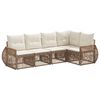 vidaXL Gartensofa-set 5 stk. Beige und Cremewei&szlig; Poly-Rattan