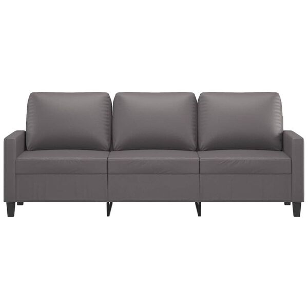 vidaXL 3-Sitzer-Sofa Grau 180 cm Kunstleder