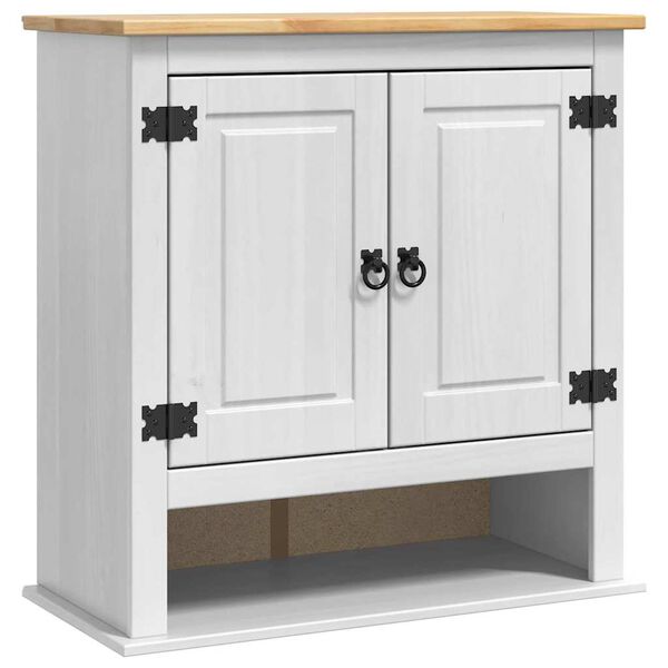 vidaXL H&auml;ngeschrank Corona Wei&szlig; 70 x 33 x 71,5 cm Massives Kiefernholz