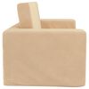 vidaXL Kinder-Schlafsofa 2-Sitzer Creme Weicher Pl&uuml;sch