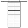 vidaXL Schiebet&uuml;r mit Beschlag Schwarz 90x205 cm ESG-Glas