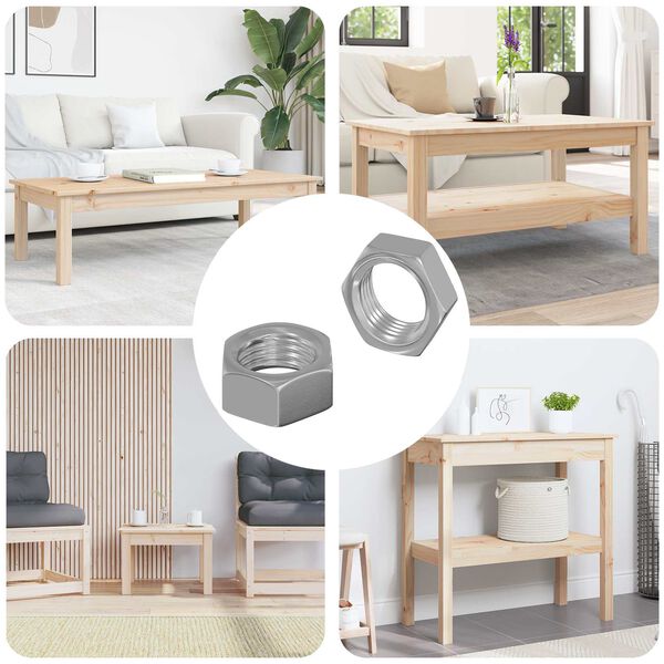 vidaXL Sechskantmutter 2 pcs Silber M6 Metall