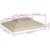 vidaXL Pavillon-Dachplane Ersatzdach 310 g/m&sup2; Beige 3&times;4 m