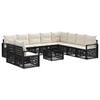 vidaXL Gartensofa-set 11 pcs Schwarz Poly-Rattan