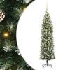 vidaXL K&uuml;nstlicher schlanker Weihnachtsbaum Gr&uuml;n und Wei&szlig; 120 cm