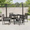 vidaXL Garten Essgruppe 5 pcs Schwarz Poly-Rattan