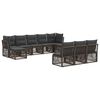 vidaXL Gartensofa-set 10 stk. Grau Poly-Rattan