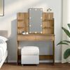 vidaXL Schminktisch mit LED-Leuchten Artisan-Eiche 96x40x142 cm
