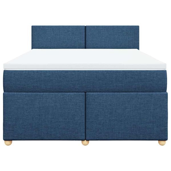 vidaXL Boxspringbett mit Matratze Blau 140x190 cm Stoff