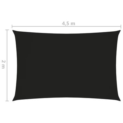 vidaXL Sonnensegel Oxford-Gewebe Rechteckig 2x4,5 m Schwarz