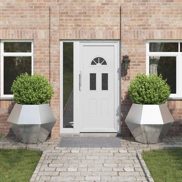 vidaXL Pflanzk&uuml;bel 2 pcs Silber 100 x 100 x 80 cm Edelstahl