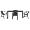 vidaXL Garten Essgruppe 5 pcs Schwarz Poly Rattan