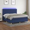vidaXL Boxspringbett mit Matratze & LED Blau 180x200 cm Stoff