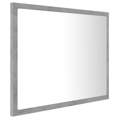 vidaXL LED-Badspiegel Betongrau 60x8,5x37 cm Acryl
