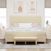 vidaXL Boxspringbett mit Matratze Creme 180 x 200 cm Stoff