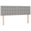 vidaXL Boxspringbett mit Matratze & LED Hellgrau 140x190 cm Stoff