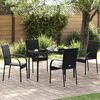 vidaXL Stapelbare Gartenst&uuml;hle 4 Stk. Poly Rattan Schwarz