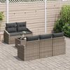vidaXL Sofa Set mit Kissen mit Kissen 6 pcs Grau Poly Rattan